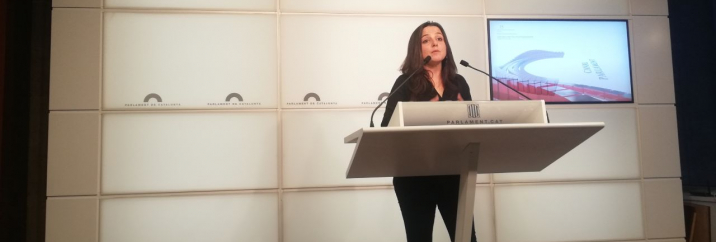 Maria Sirvent, presentació moció serveis públics Moció serveis públics